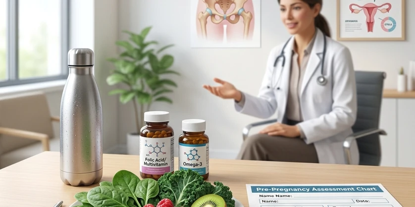 Pre-Conceptional Diet and Supplement Schedule Diagram
